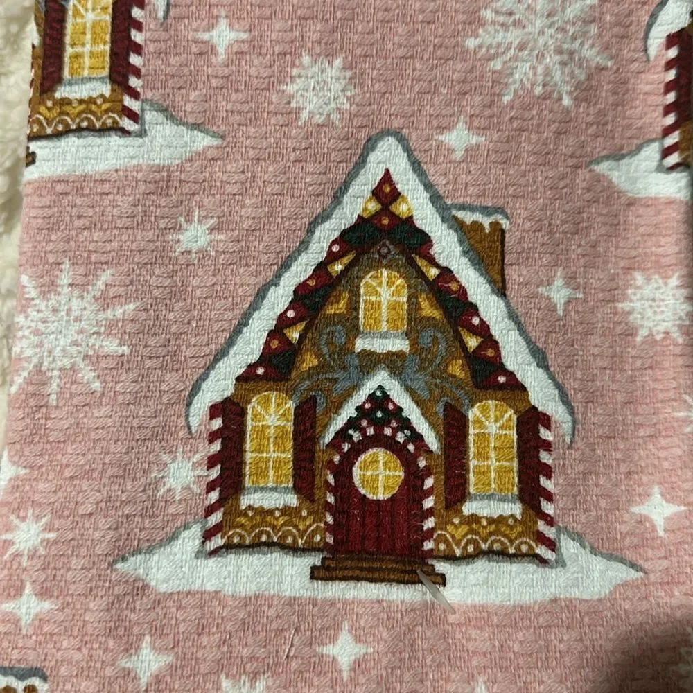 Martha Stewart 3 Cotton Pink Red White Christmas Homes Kitchen Tea Towels